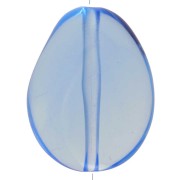 Perlina piatta irregolare 25x20 mm in resina trasparente - Blu x1