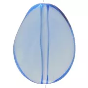 Perlina piatta irregolare 25x20 mm in resina trasparente - Blu x1