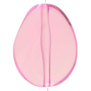 Perla piatta irregolare 25x20 mm in resina trasparente - Rosa x1