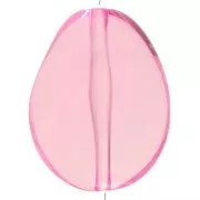 Perla piatta irregolare 25x20 mm in resina trasparente - Rosa x1