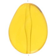 Perla piatta irregolare 25x20 mm in resina trasparente - Giallo x1