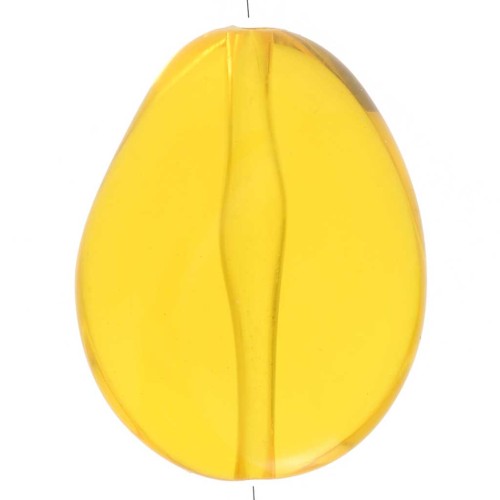 Perla piatta irregolare 25x20 mm in resina trasparente - Giallo x1