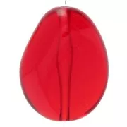 Perlina piatta irregolare 25x20 mm in resina trasparente - Rosso x1