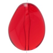Perlina piatta irregolare in resina trasparente 25x20 mm - Rosso x1