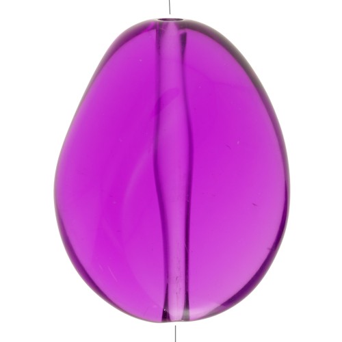 Perla piatta irregolare 25x20 mm in resina trasparente - Viola x1
