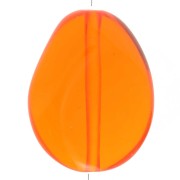 Perlina piatta irregolare 25x20 mm in resina trasparente - Arancione x1