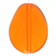 Perlina piatta irregolare 25x20 mm in resina trasparente - Arancione x1