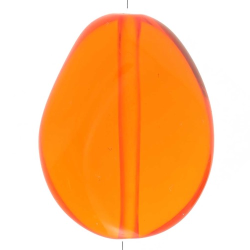Perlina piatta irregolare 25x20 mm in resina trasparente - Arancione x1