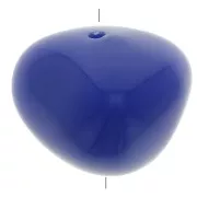 Blu - Perline in resina opaca 12x15 mm - Blu duro x6 Perline in resina opaca 12x15 mm - Blu duro x6