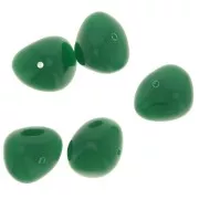 Perline in resina opaca 12x15 mm - Verde smeraldo x6