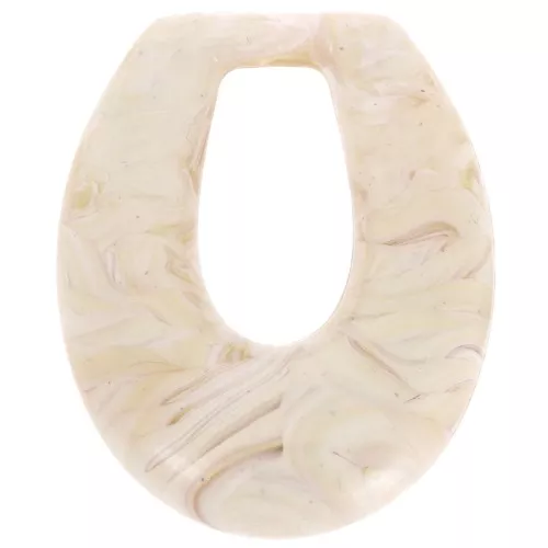 Pendente a goccia cavo in resina opaca 33x27 mm - Marmo beige x1