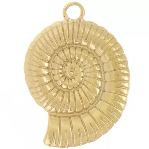 Pendente conchiglia 30x22 mm - Acciaio inossidabile 304L dorato x1