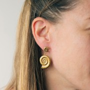 Pendente conchiglia 30x22 mm - Acciaio inossidabile 304L dorato x1