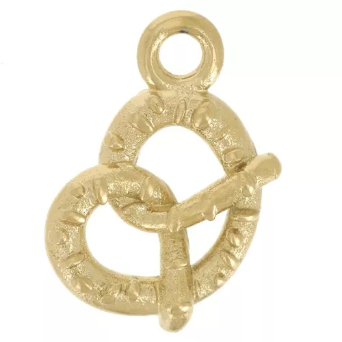 Ciondolo Pretzel 17x11 mm - Acciaio inossidabile 316L oro x1