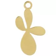 Ciondolo Fleur de Lys 16x9 mm con resina epossidica - Acciaio inossidabile 316L oro - Plum x1