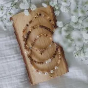 Mini ciondolo a forma di sole da 7 mm con strass - Acciaio inossidabile 304 Dorato x1