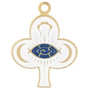 Pendente occhio 20x15 mm con resina - Acciaio inossidabile 316L oro x1