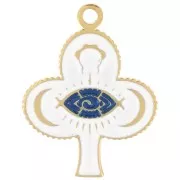 Pendente occhio 20x15 mm con resina - Acciaio inossidabile 316L oro x1