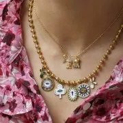 Pendente occhio 20x15 mm con resina - Acciaio inossidabile 316L oro x1