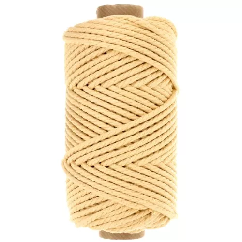 Bobina di corda per macramè in cotone 3 mm - Qualità - Vaniglia x50m
