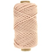 Bobina di corda per macramè in cotone 3 mm - Qualità - Rosa pallido x50m