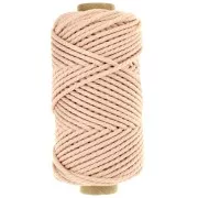 Bobina di corda per macramè in cotone 3 mm - Qualità - Rosa pallido x50m