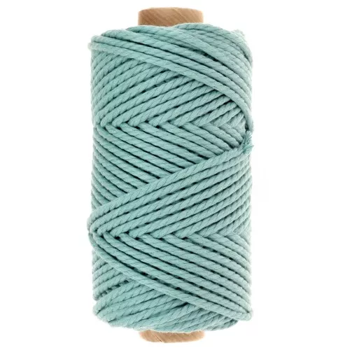 Bobina di corda per macramè in cotone 3 mm - Qualità - Aqua marine x50m