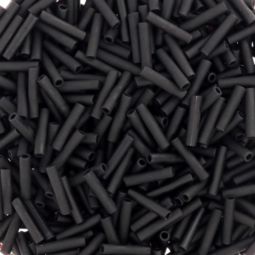 Slender bugles Miyuki 1.3x6 mm BGLS-401F - Black Mat x10g