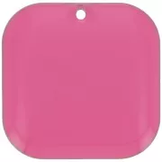 Zecchino quadrato in metallo e resina epossidica 22 mm - Rosa confetto x1