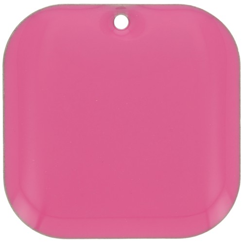 Zecchino quadrato in metallo e resina epossidica 22 mm - Rosa confetto x1