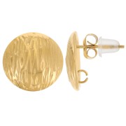 Orecchini a perno tondi da 13 mm con anello aperto - Acciaio inox dorato 304L x2|raw }}