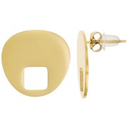 Orecchini design 18 mm - Acciaio inossidabile 316L dorato x2|raw }}