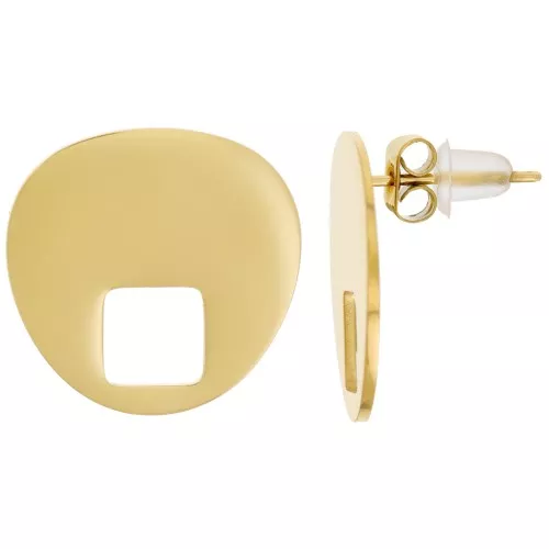 Orecchini design 18 mm - Acciaio inossidabile 316L dorato x2