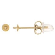 Orecchini per perle semi-perlate da 3 mm - acciaio inossidabile 303L dorato x2