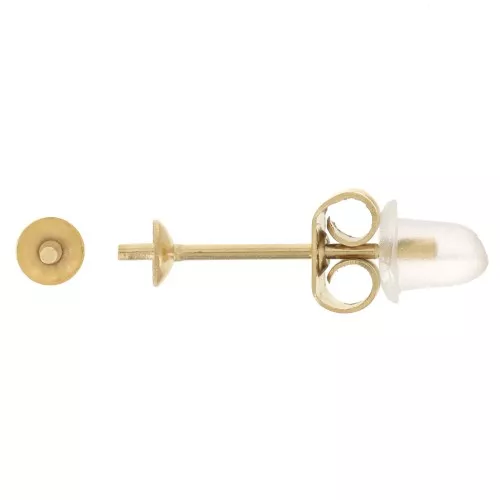 Orecchini per perle semi-perlate da 3 mm - acciaio inossidabile 303L dorato x2