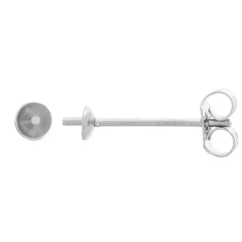 Orecchini per perle semi-perlate da 3 mm - acciaio inossidabile 303L x2