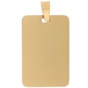 Pendente piastra rettangolare 30x20 mm - Acciaio inossidabile 316L oro x1