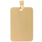 Pendente piastra rettangolare 30x20 mm - Acciaio inossidabile 316L oro x1