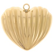 Ciondolo a cuore curvo 27x28,5 mm - Acciaio inossidabile 304L Gold x1