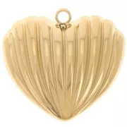 Ciondolo a cuore curvo 27x28,5 mm - Acciaio inossidabile 304L Gold x1