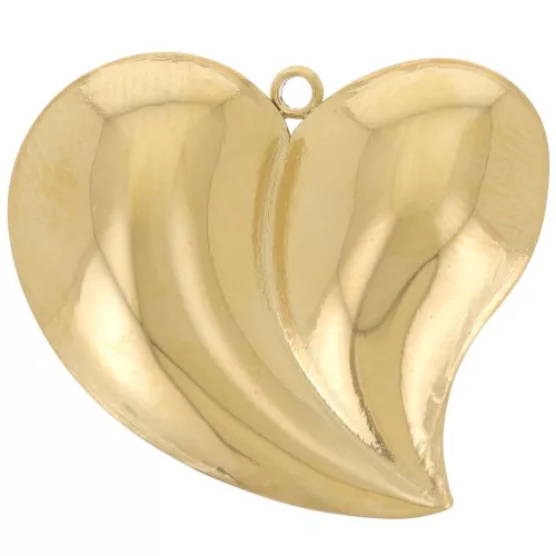 Pendente cuore curvo 21x24 mm - Acciaio inossidabile 304L oro x1