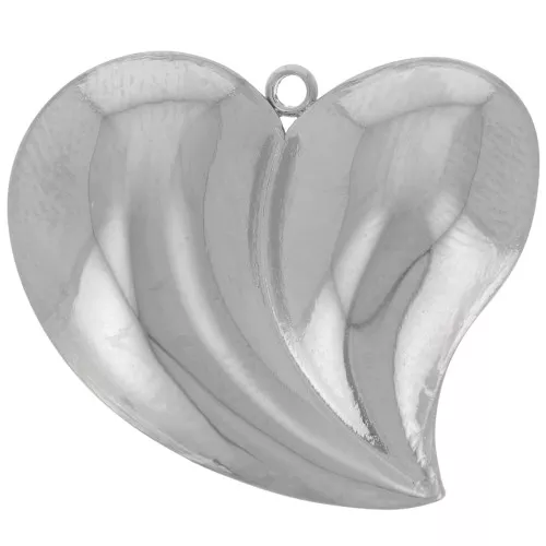 Pendente cuore curvo 21x24 mm - Acciaio inossidabile 304L x1