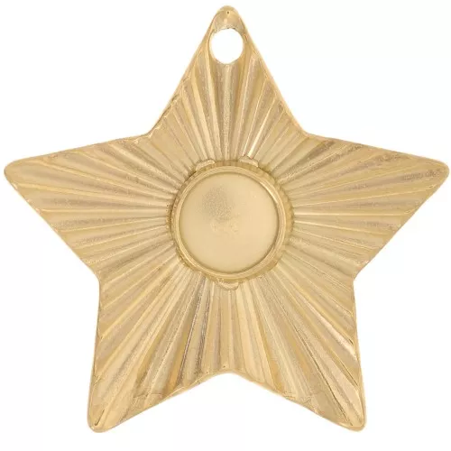 Pendente stella 27x28 mm per cabochon da 6 mm - Acciaio inox dorato 304L x2