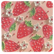 Confezione da 50 cartoncini portagioie 6x6 cm per orecchini - Fragola|raw }}