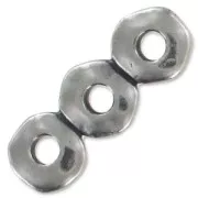 Separatori 3 file rondelle irregolari 18x2.2 mm rodiato x5