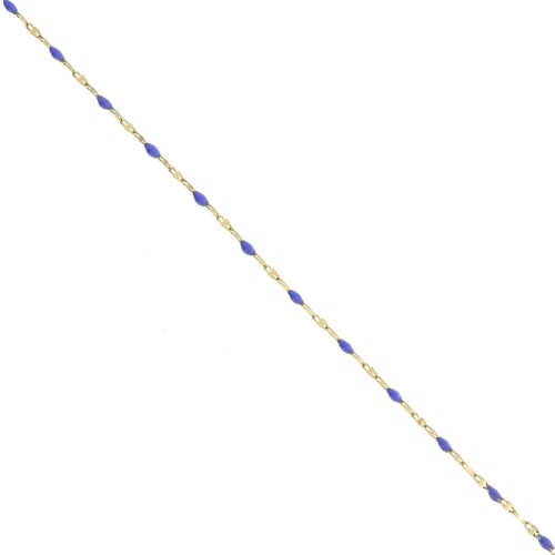 Catena con resina epossidica da 2mm -Acciaio inossidabile 304 Gold - Blu reale x1m