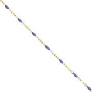 Catena con resina epossidica da 2mm -Acciaio inossidabile 304 Gold - Blu reale x1m