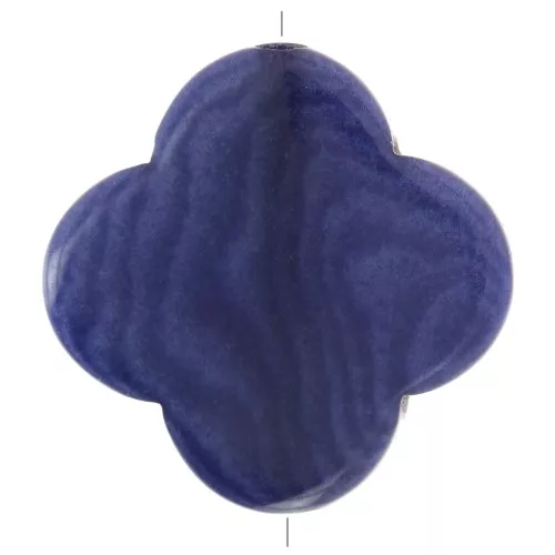 Perla Tagua - forma a trifoglio 14 mm - blu notte x1