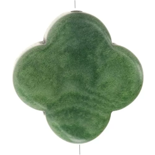 Perlina Tagua - forma a trifoglio 14 mm - Verde x1