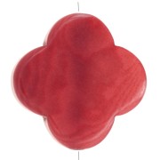 Perlina Tagua - forma a trifoglio 14 mm - Rosso x1|raw }}